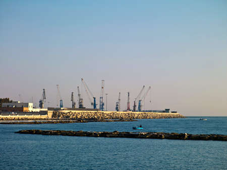seascape quay cranes which areの写真素材