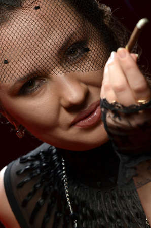  girl model in the studio on the set