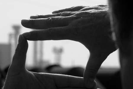 photo hands of the men working at the momentの写真素材