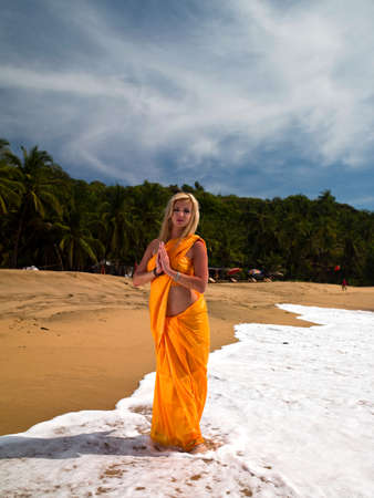 Photo beautiful girl has a rest in Goaの写真素材