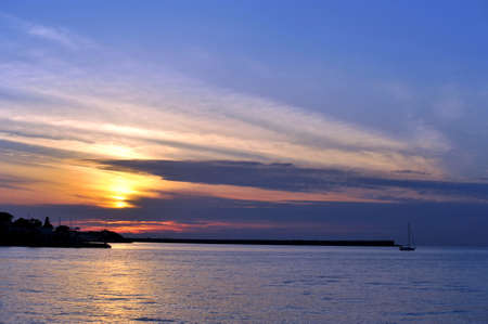 beautiful landscape of palm trees and clouds at Goa in Indiaの写真素材