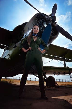young woman aviator
