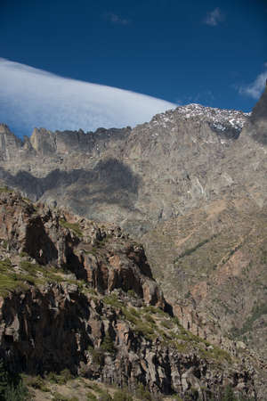 beautiful landscape of high mountains in Georgiaの写真素材