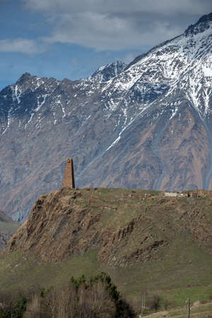 beautiful landscape of high mountains in Georgiaの写真素材