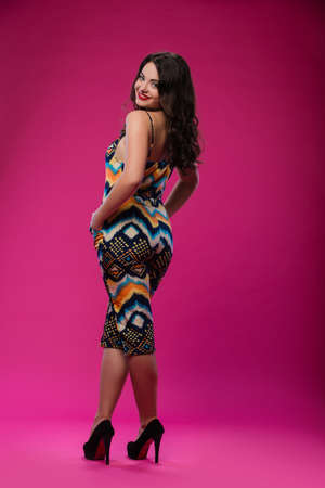 young beautiful teenager in evening dressの写真素材