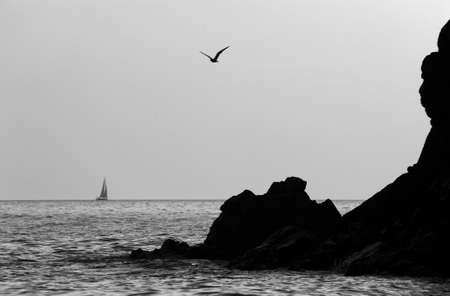  Beautiful sunset over the sea  Cape Fiolent, Sevastopol  Crimea の写真素材