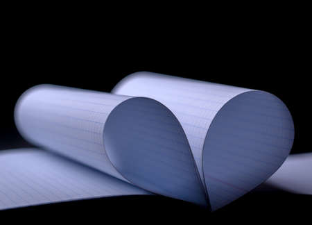  leaf notebook in the form of heartの写真素材