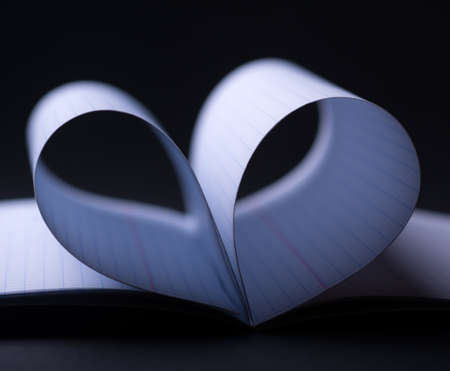  leaf notebook in the form of heartの写真素材