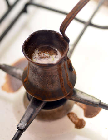 Tea at the plate in which the brewed coffeeの写真素材