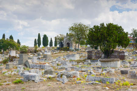 The ancient Jewish cemetery in the city of Sevastopolの写真素材