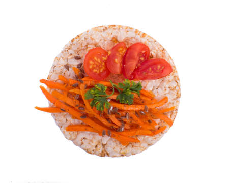 Sandwich with tomato and carrot in a rice breadの写真素材