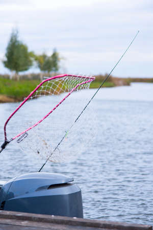 Fishing gear in a motor boat
