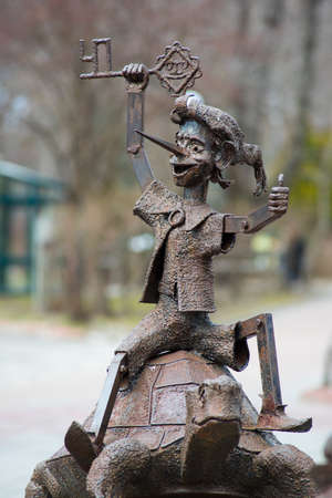 Monument to the hero of the fairy tale in the zoo of Kiev.Ukraine