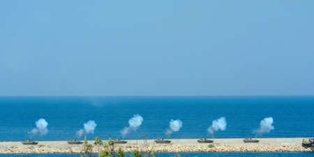 Military parade in Sevastopol. Crimea.のeditorial素材