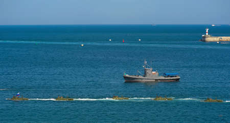 Military parade in Sevastopol. Crimea.のeditorial素材