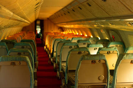The cabin of the old aircraft in the museum of aviation in Ulyanovsk. Russia