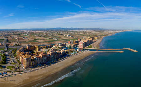 Aerial view of Port Saplaya. Valencia Spain.の写真素材