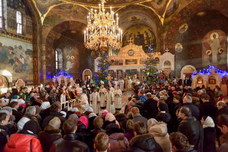 Feast of Christmas in the Kiev-Pechersk Lavra during the liturgy.