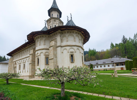 Architecture of the Orthodox monastery Sucevita. Romaniaの写真素材