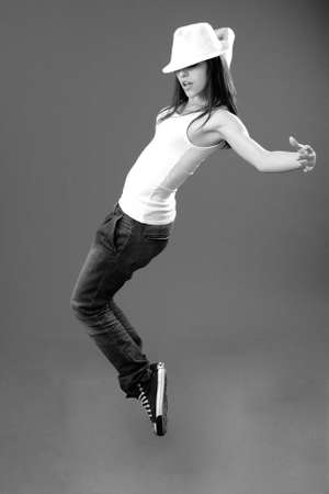 beautiful dancer performing in studioの写真素材