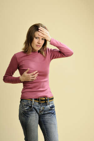 sick woman suffering