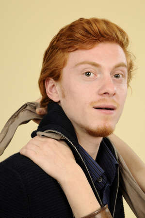 young man expressing loveの写真素材