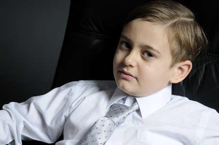 little businessman listeningの写真素材