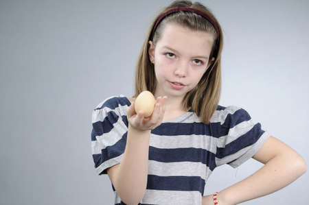 teenager explaining healthy food conceptの写真素材