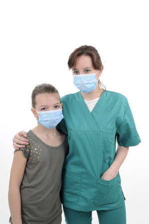 young doctor and school girl expressing friendship