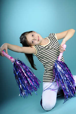 cheerleader girl exercising movements
