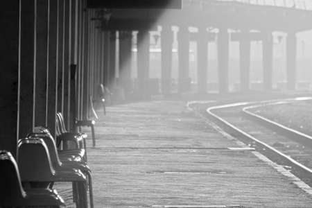 chairs waiting for passengersの写真素材