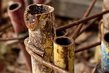 closeup with old tubesの写真素材