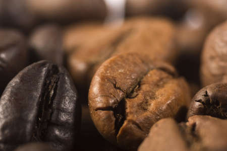 black and brown coffee beansの写真素材