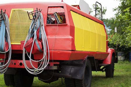 red vintage vehicle fr emergency situations