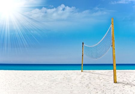 Volleyball court in Miami tropical paradiseの写真素材