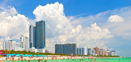 Miami Beach, Florida-July 23, 2015: Miami Beach is world famous for beautiful beaches, hotels, restaurants and nightlifeのeditorial素材