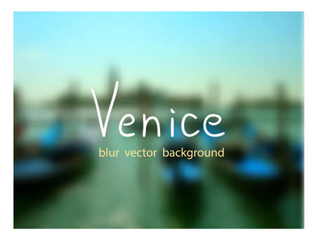 Gondolas on the dock at San Marco square. Venetian blur background.のイラスト素材