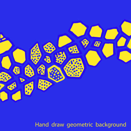 Hand draw geometric pattern on blue backgroundのイラスト素材