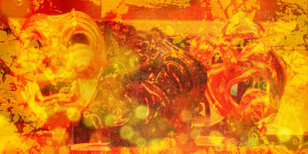 Fantasy Venetian background with mask, texture and bokeh.の写真素材