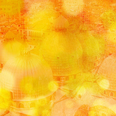 The Basilica San-Marco, Venice. Venice background with bokeh.の写真素材