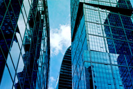 New majestic buildings modern business center "Moscow-city". Residential complex "City of capitals". Russia, Moscowの写真素材