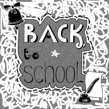 Background with handwritten inscription Back to school. Hand drawのイラスト素材
