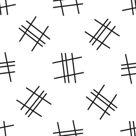 Monochrome seamless pattern with linear ornamentのイラスト素材