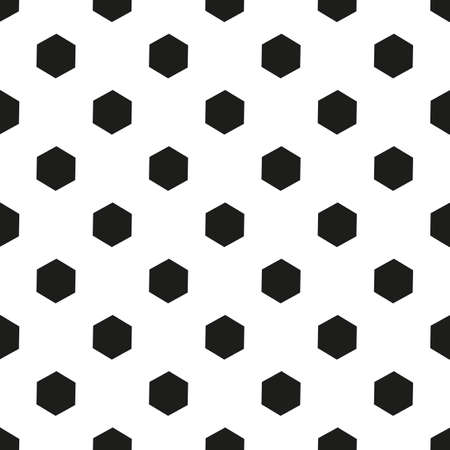 Monochrome geometric seamless pattern with black hexagon shapeのイラスト素材