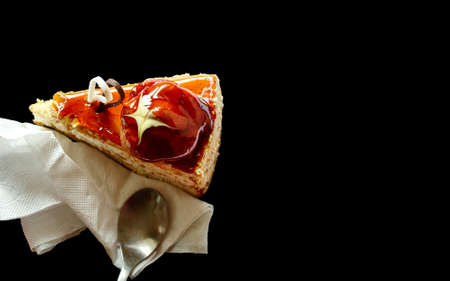 Delicious piece of cake on isolated background with clipping pathの写真素材