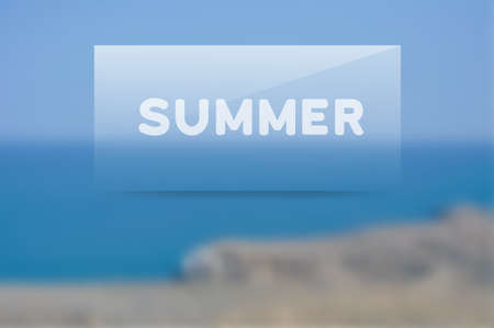 Summer sea background with transparent labelのイラスト素材