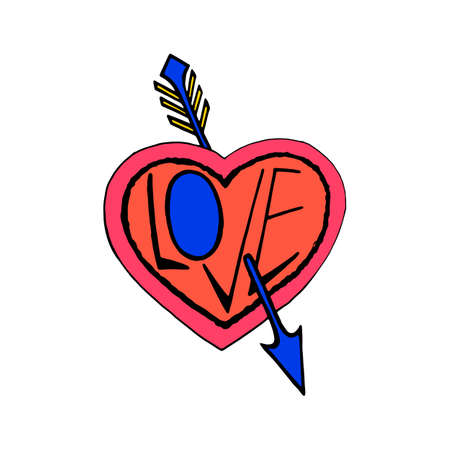 Pierced by an arrow heart symbolのイラスト素材