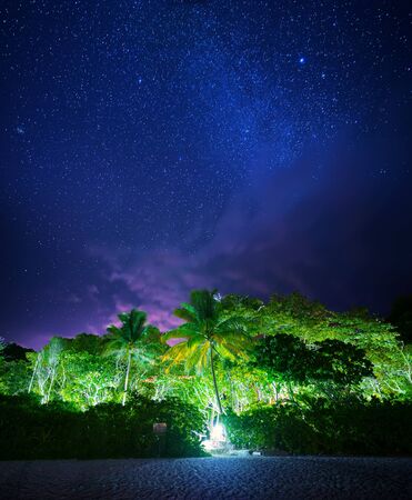 Night tropical landscape in Similan islands, Thailandの写真素材