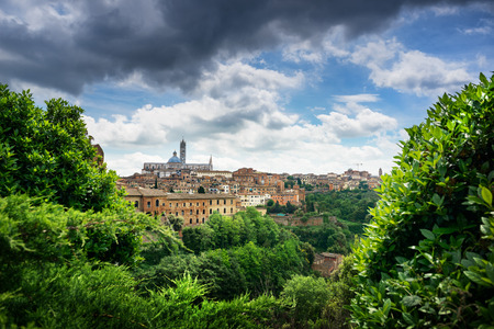 Panoramic view of Sienna city, Italyの写真素材