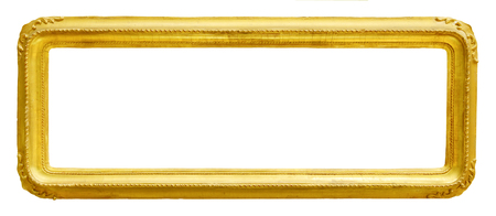 Gold vintage frame isolated on white background